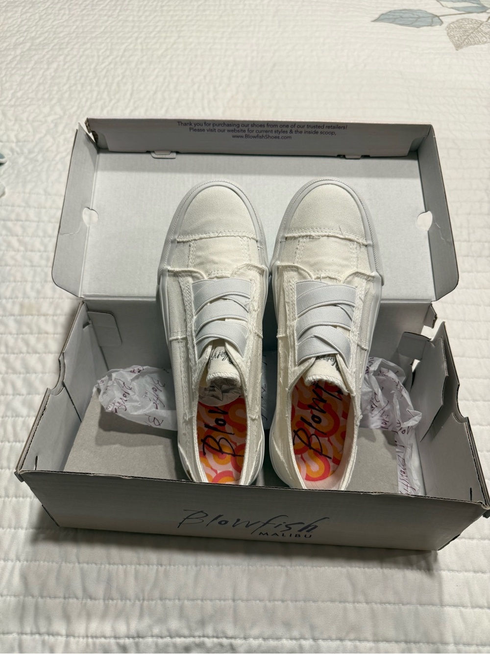 Blowfish white Slip-On Canvas Sneakers with Elastic Straps